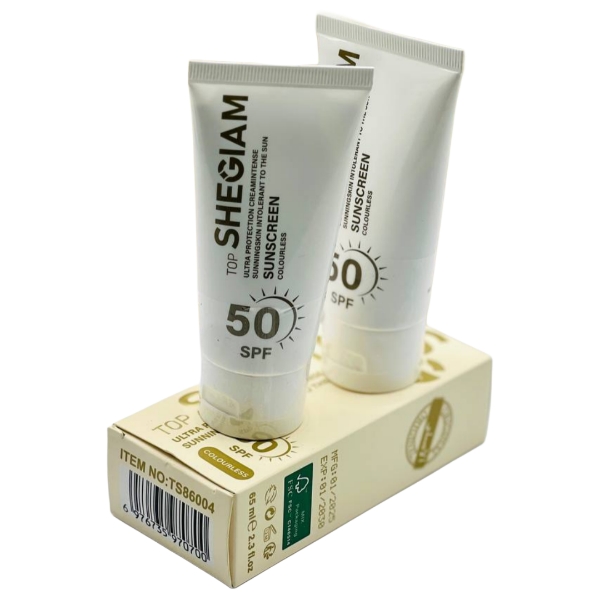alt=کرم ضد آفتاب بدون رنگ شیگلم SPF 50، مناسب انواع پوست