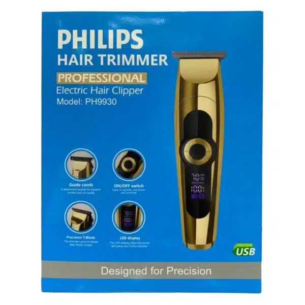 alt= ماشین اصلاح فیلیپس PH9930 | خط زن حرفه ای Philips با تیغه T-شکل و شارژ USB