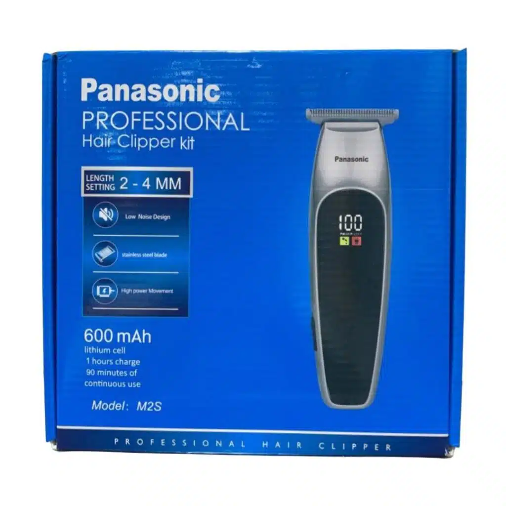 alt= ماشین اصلاح پاناسونیک M2S | خط زن حرفه ای Panasonic با تیغه استیل و شارژ سریع