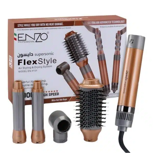 alt= سشوار و حالت دهنده مو ENZO FlexStyle EN-4131 | برس حرارتی 4 کاره بدون آسیب حرارتی فروشگاه رژ بانو