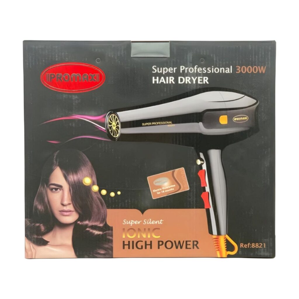 سشوار حرفه‌ای پرومکس (Promax Hair Dryer) 3000 وات مدل 8821 - رژ بانو